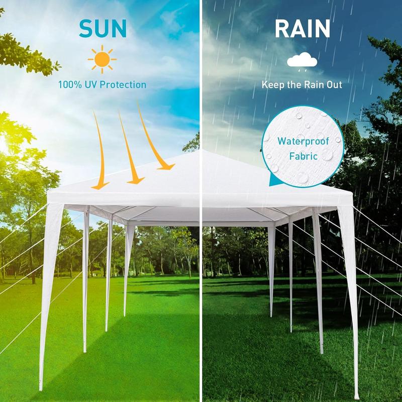 10'x30' Outdoor Party Tent, Large Tents for Parties, Wedding, Birthday, White Canopy Tent with 8 Removable Sidewalls & Transparent Windows, Outside Gazebo Event Tent for Backyard, Patio and Garden