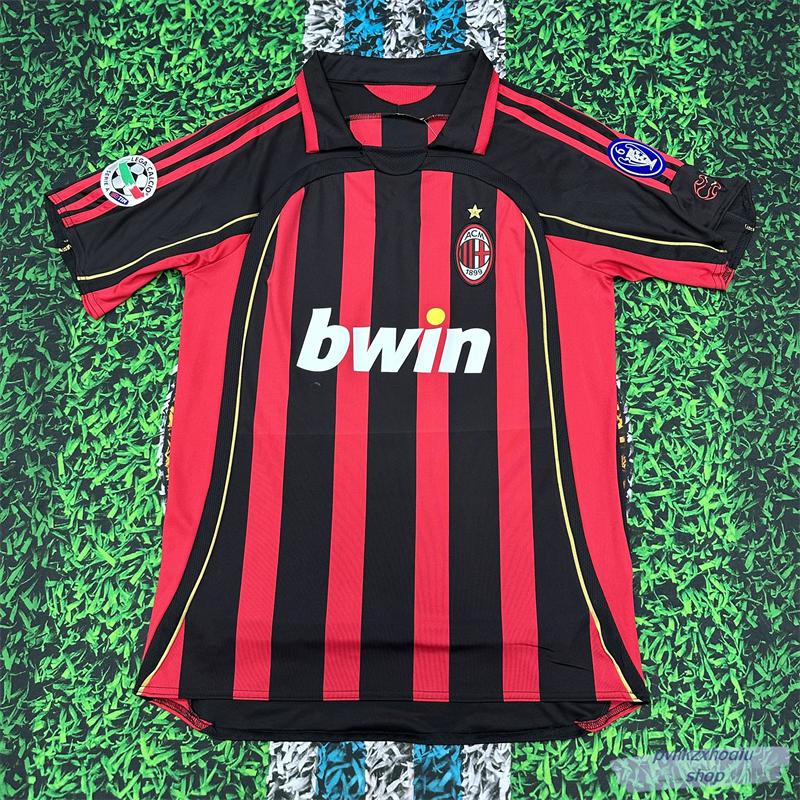 Vintage Jersey 06-07 AC Milan Home Long Short Sleeve Soccer Jersey Kaka Inzaghi Maldini Soccer Jersey