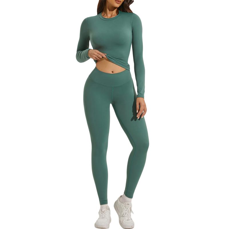 Women Skinny Yoga Jumpsuits, Workout Ribbed Bodysuit, Long Sleeve Sport Jumpsuit, Solid Slim Fit Ladies Fall Romper