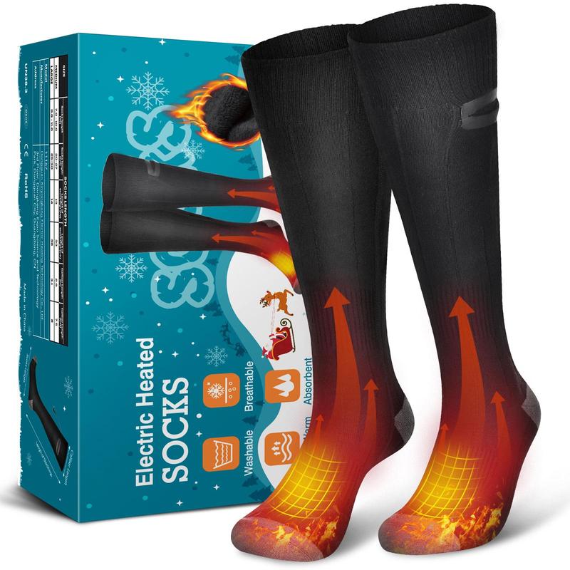 Electric Heated Socks, 1 Pair Rechargeable Foot Warmer Socks, Winter Foot Warmer Socks, Outdoor Skiing Socks, Gift for Men and Women