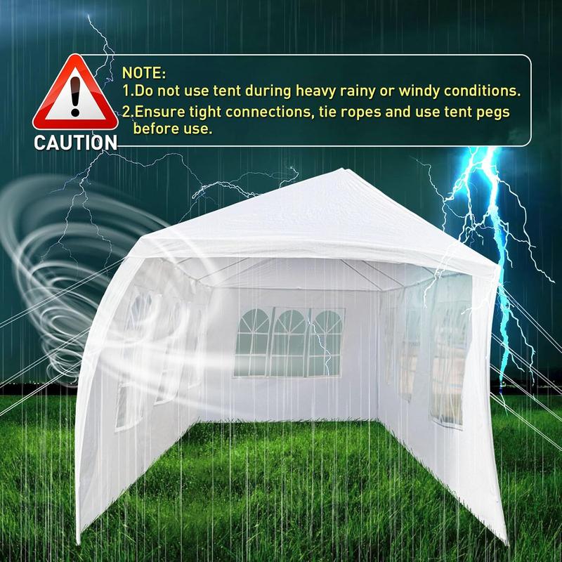 10'x30' Outdoor Party Tent, Large Tents for Parties, Wedding, Birthday, White Canopy Tent with 8 Removable Sidewalls & Transparent Windows, Outside Gazebo Event Tent for Backyard, Patio and Garden