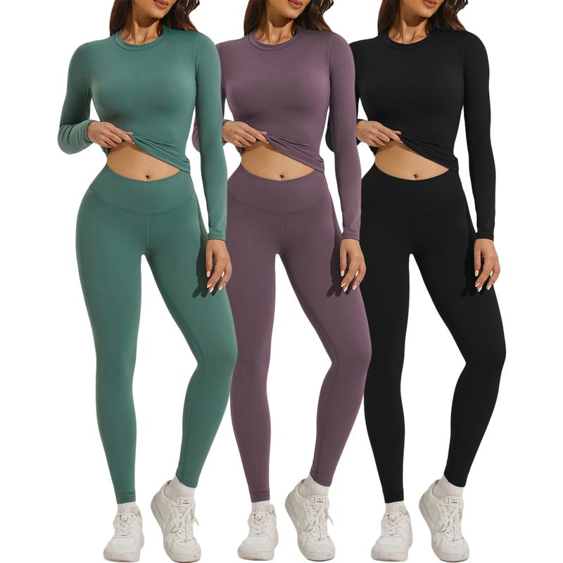 Women Skinny Yoga Jumpsuits, Workout Ribbed Bodysuit, Long Sleeve Sport Jumpsuit, Solid Slim Fit Ladies Fall Romper