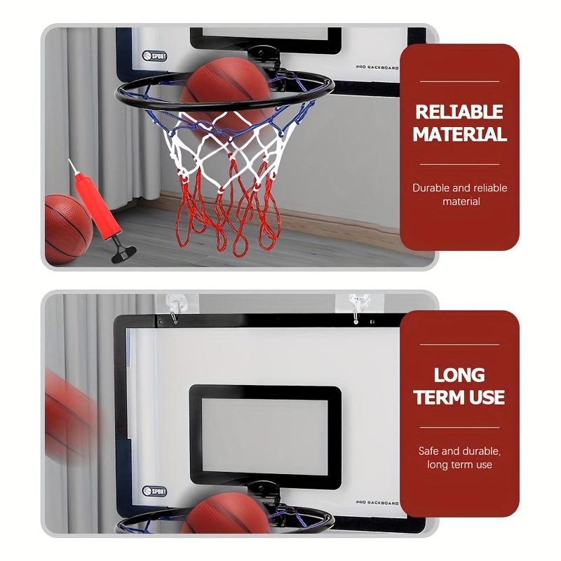 Adjustable Height Wall-Mounted Basketball Hoop Set - Durable Mini Hoop for Fun Indoor Play - Perfect for Use with Easy Installation and Space-Saving Design