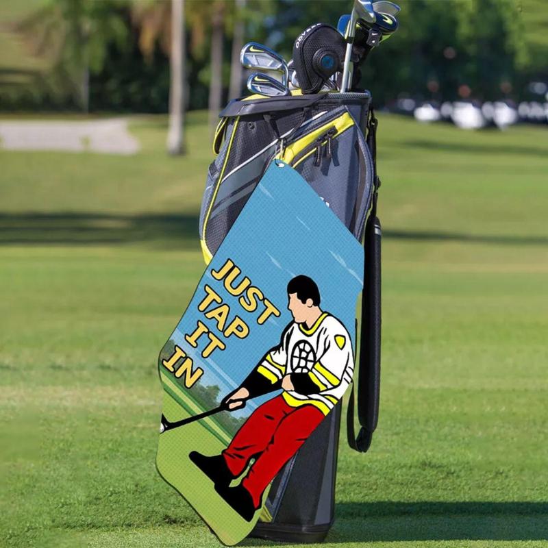 Funny Printed Golf Towel, 4 Counts set Golf Towel with Clip, Golf Gift for Men & Husband & Boyfriend & Golf Lovers