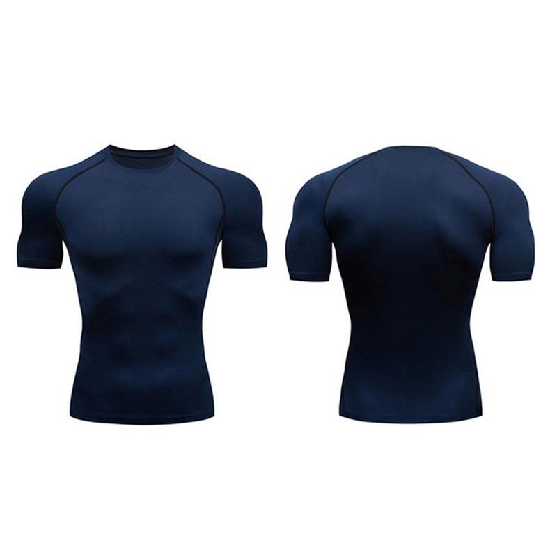 Mens Athletic Workout Shirts Quick Dry Short Sleeve Shirt Training Running Compression T-Shirts