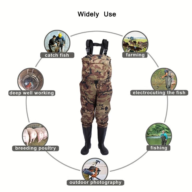 3-Ply Nylon PVC Breathable Ultra Lightweight Veil Camo Chest Stocking Boot Foot Fishing Hunting Waders For Men Women