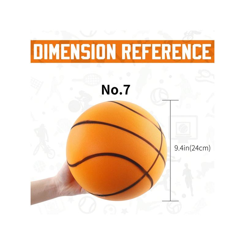 Silent Basketball, Uncoated High-Density Foam Ball, Mute Basketball,High-Resilience, Safe, Soft, Training For Various Indoor Activities, Orange