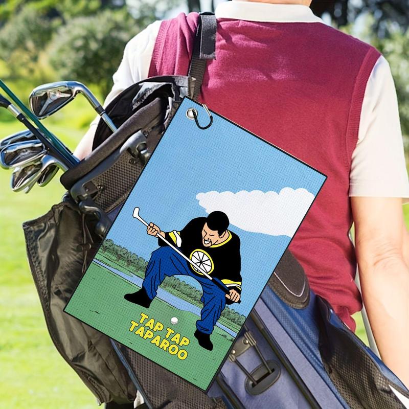 Funny Printed Golf Towel, 4 Counts set Golf Towel with Clip, Golf Gift for Men & Husband & Boyfriend & Golf Lovers