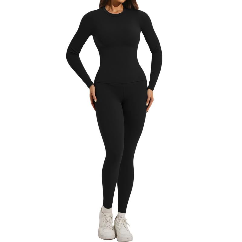 Women Skinny Yoga Jumpsuits, Workout Ribbed Bodysuit, Long Sleeve Sport Jumpsuit, Solid Slim Fit Ladies Fall Romper