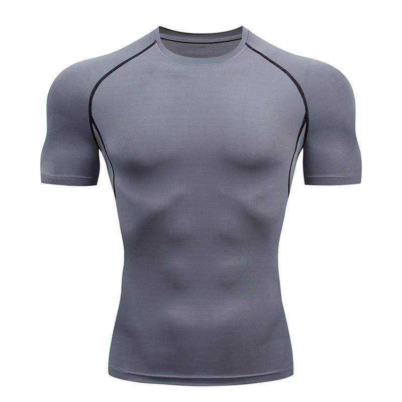 Mens Athletic Workout Shirts Quick Dry Short Sleeve Shirt Training Running Compression T-Shirts