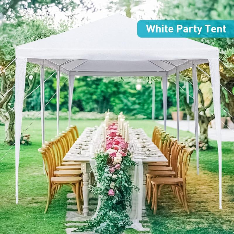 10'x30' Outdoor Party Tent, Large Tents for Parties, Wedding, Birthday, White Canopy Tent with 8 Removable Sidewalls & Transparent Windows, Outside Gazebo Event Tent for Backyard, Patio and Garden