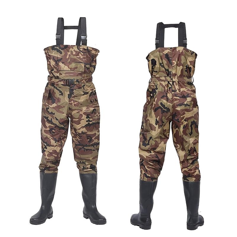 3-Ply Nylon PVC Breathable Ultra Lightweight Veil Camo Chest Stocking Boot Foot Fishing Hunting Waders For Men Women