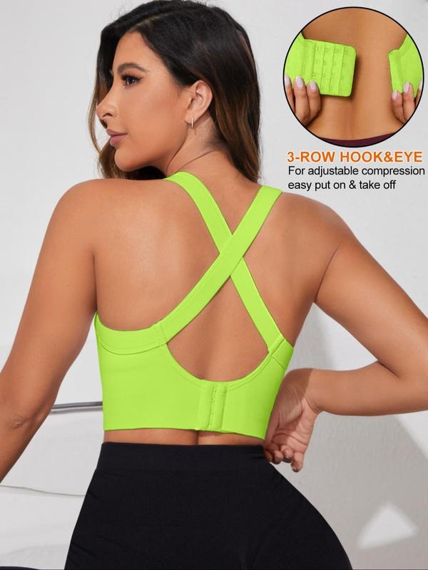 Women's Solid Criss Cross Backless Sports Crop Tank Top, Casual Sleeveless Top for Yoga Gym Workout, Ladies Sportswear for Spring & Fall