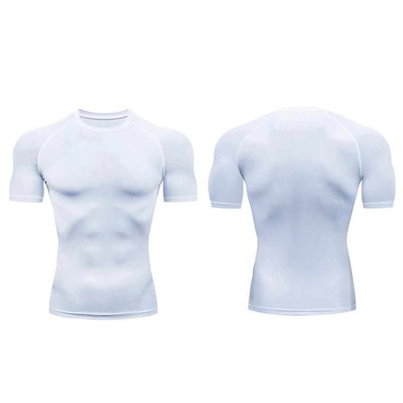 Mens Athletic Workout Shirts Quick Dry Short Sleeve Shirt Training Running Compression T-Shirts