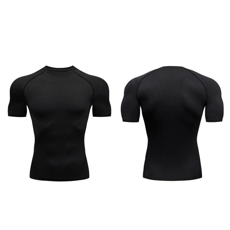 Mens Athletic Workout Shirts Quick Dry Short Sleeve Shirt Training Running Compression T-Shirts