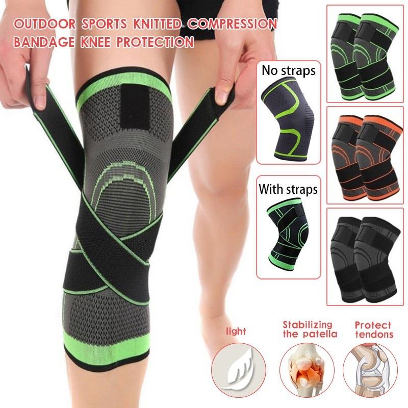 1 PC Sports Knee Pads Professional Silicone Anti-collision Spring Support Basketball Knee Pads Mountaineering Running Fitness Outdoor Protective Equipment