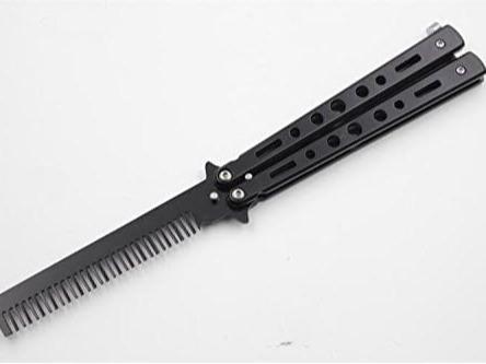 Stainless Steel Silver Knife Trainer Training Folding Knife Dull Tool Outdoor Camping Comb