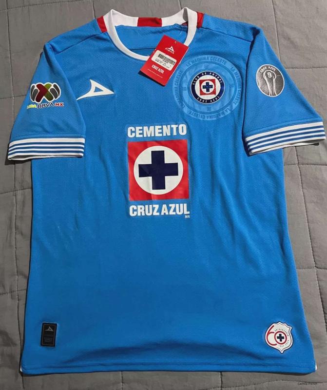 PIRMA  CRUZ AZUL MEN'S JERSEY 2024 2025 LOCAL PARCHE 9 COPAS Y LIGA MX AUTHENTIC