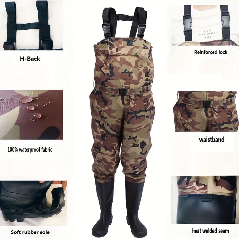 3-Ply Nylon PVC Breathable Ultra Lightweight Veil Camo Chest Stocking Boot Foot Fishing Hunting Waders For Men Women