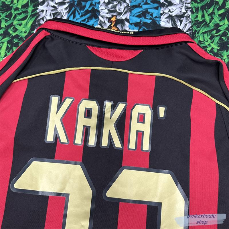 Vintage Jersey 06-07 AC Milan Home Long Short Sleeve Soccer Jersey Kaka Inzaghi Maldini Soccer Jersey