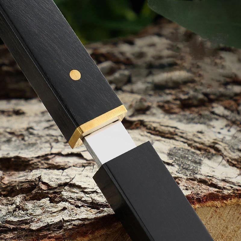 Portable Furit Kitchen Knife for Outdoor Camping,  M390 Stainless Steel Sharp Straight Knife for Cutting Vegetable & Fruit