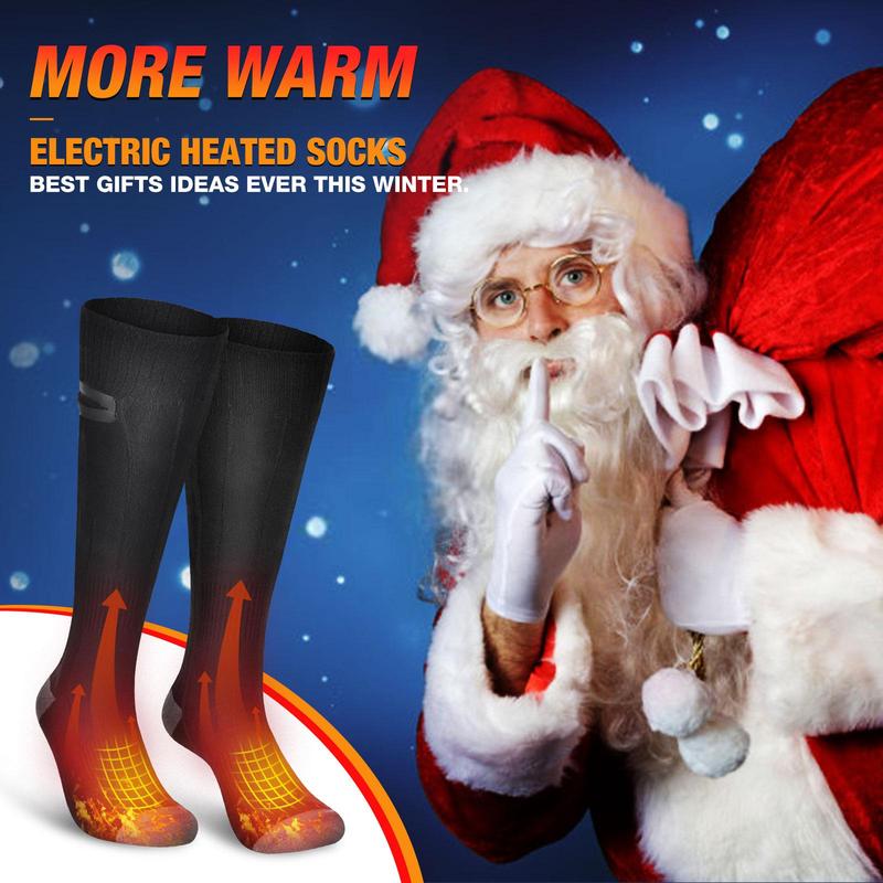 Electric Heated Socks, 1 Pair Rechargeable Foot Warmer Socks, Winter Foot Warmer Socks, Outdoor Skiing Socks, Gift for Men and Women