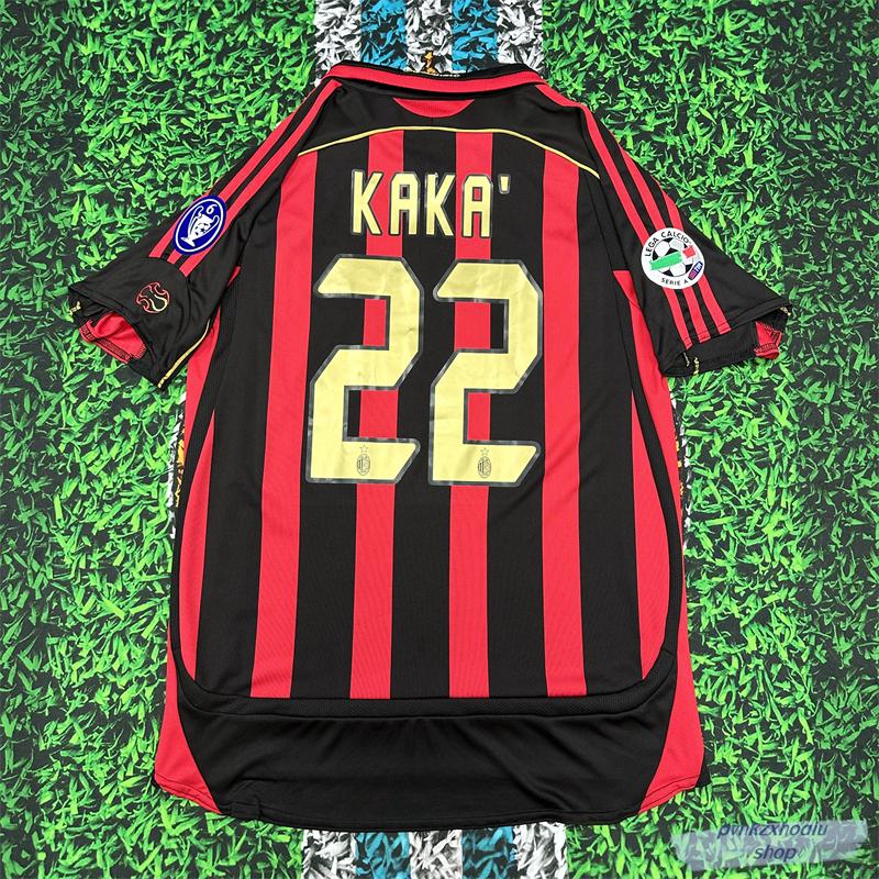 Vintage Jersey 06-07 AC Milan Home Long Short Sleeve Soccer Jersey Kaka Inzaghi Maldini Soccer Jersey