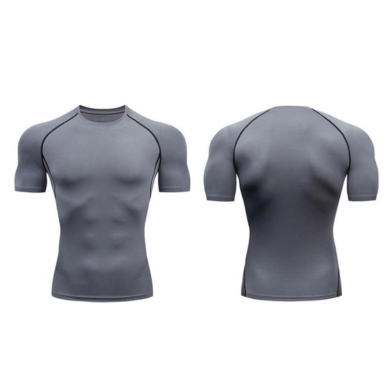 Mens Athletic Workout Shirts Quick Dry Short Sleeve Shirt Training Running Compression T-Shirts