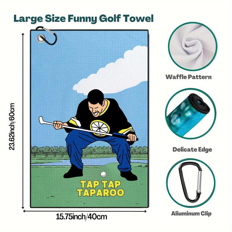 Funny Printed Golf Towel, 4 Counts set Golf Towel with Clip, Golf Gift for Men & Husband & Boyfriend & Golf Lovers