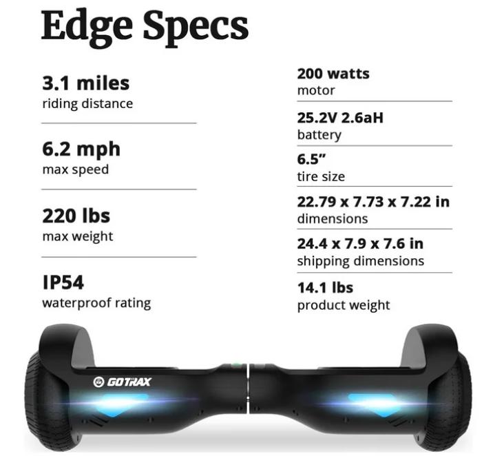 Edge Hoverboard for Kids Adults, 6.5