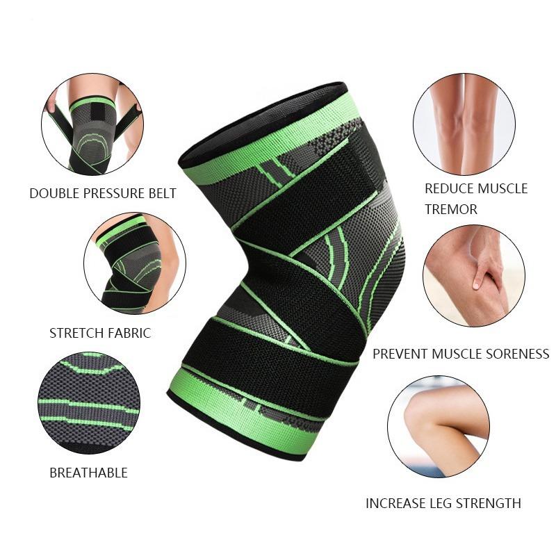 1 PC Sports Knee Pads Professional Silicone Anti-collision Spring Support Basketball Knee Pads Mountaineering Running Fitness Outdoor Protective Equipment