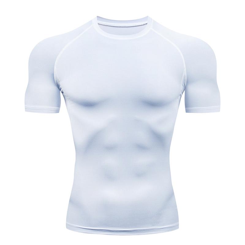 Mens Athletic Workout Shirts Quick Dry Short Sleeve Shirt Training Running Compression T-Shirts