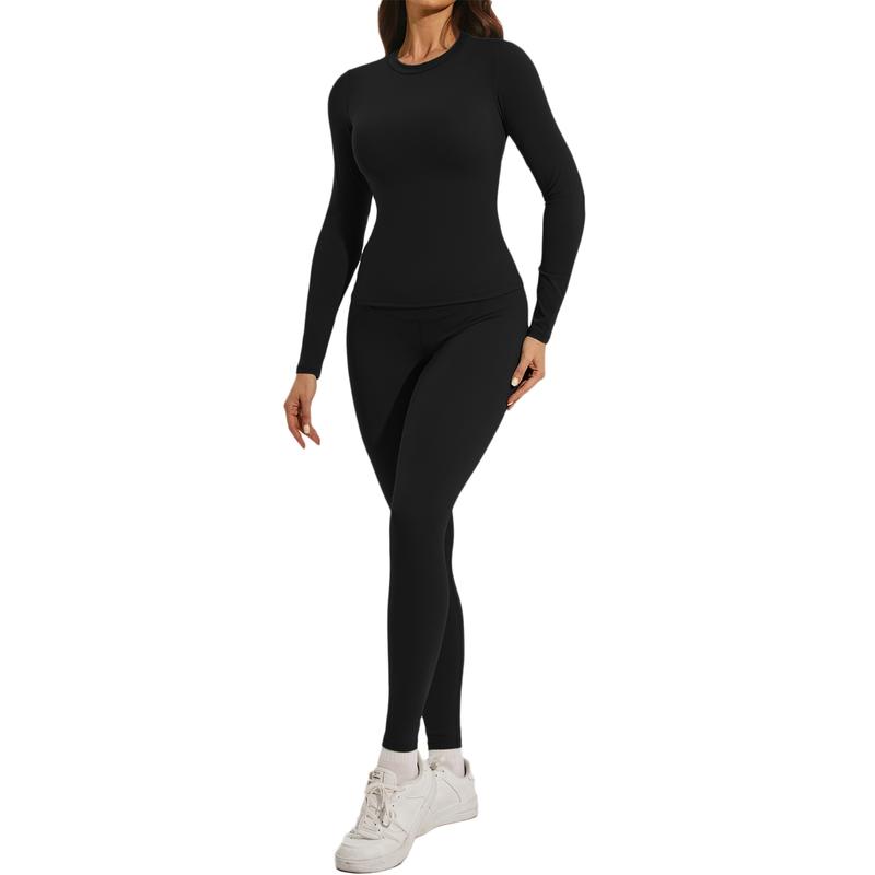 Women Skinny Yoga Jumpsuits, Workout Ribbed Bodysuit, Long Sleeve Sport Jumpsuit, Solid Slim Fit Ladies Fall Romper