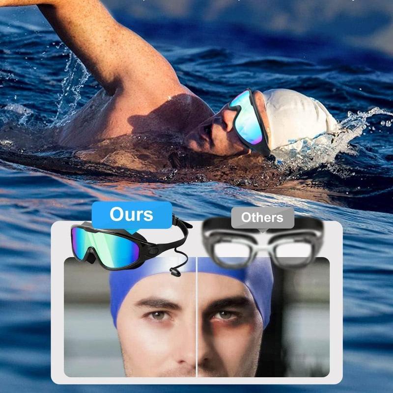 Swimming Goggles, 2 Counts Leak-proof Swimming Goggles, Full Coverage Swimming Goggles for Adults, Men, Women and Teenagers