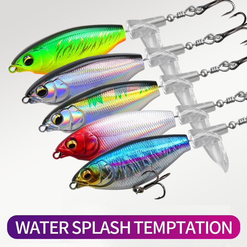 Fishing Lure with Hook,Water Surface Propeller Fishing Bait, Lifelike Floating Swimming Artificial Hard Baits,Fishing Accessories for OutdoorFishing ,Fishing Equipment Perfect for Fishing Enthusiasts fishing gear Bionic Paddle Tail Swimbait Set