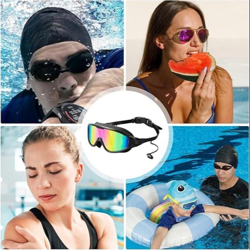 Swimming Goggles, 2 Counts Leak-proof Swimming Goggles, Full Coverage Swimming Goggles for Adults, Men, Women and Teenagers