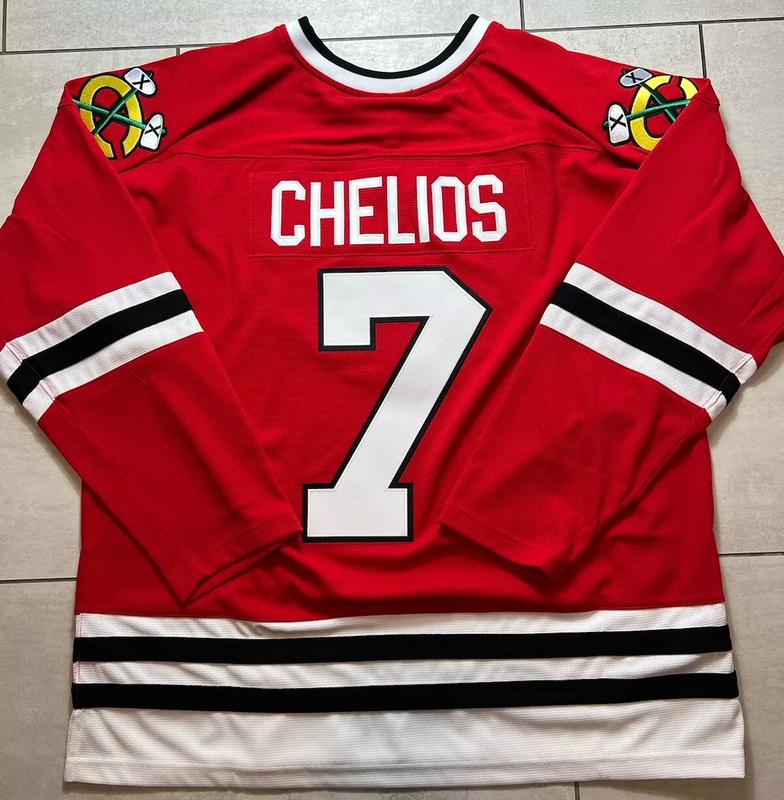 Chikago Blackh@wks #7 Chris Ch33lios Hockey Jersey Shirt, Player Jersey, Movie Ice Hockey Jersey embroidered