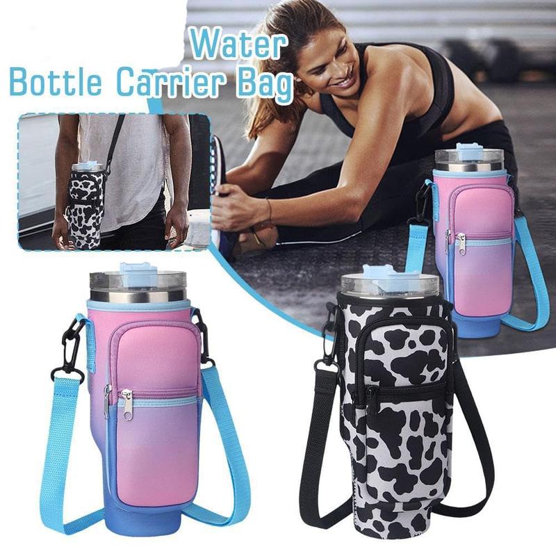 Water Bottle Bag, Tumbler Carrier Bag for Stanly 40oz, Adjustable Shoulder Strap, Water Bottle Carrying Bag with Cell Phone Pouch,  Water Bottle Holder for Outdoor Sports