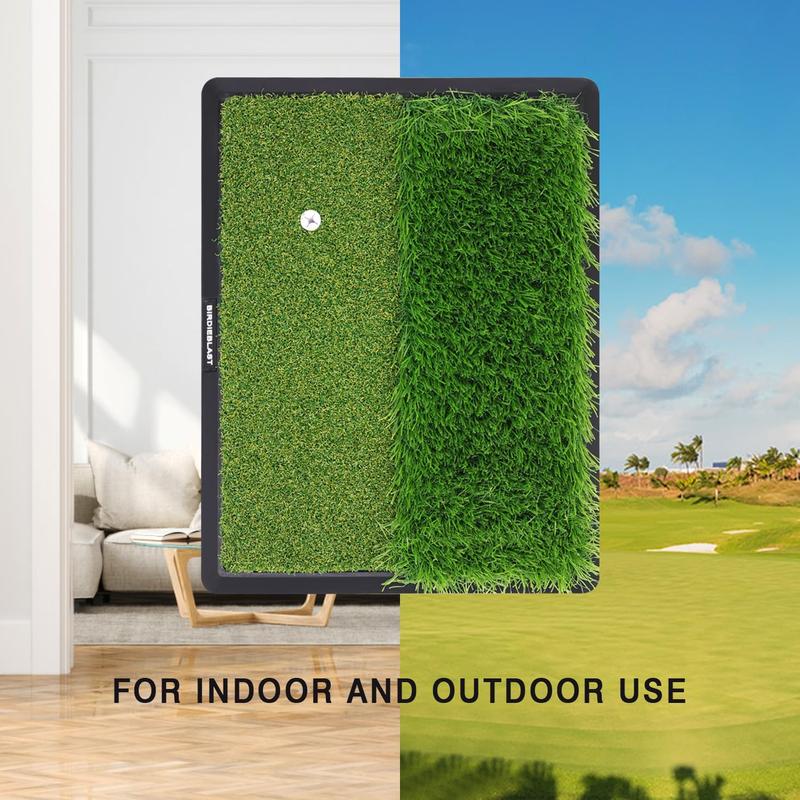 Professional Dual-Turf Golf Hitting Mat with Robust Rubber Base, Perfect for Indoor or Outdoor Backyard Training