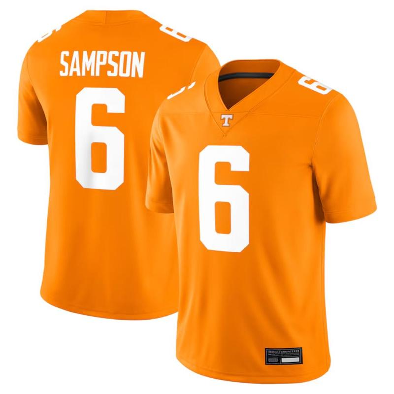 #6 Dylan Sampson - Tennessee Volunteers Football Jersey Orange, College football apparel, NCAA gear, Athletic wear, Football fan merchandise, gift for him