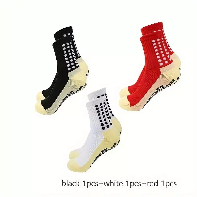 Men's Soccer Socks - Non Skid Anti Slip Socks for Football Basketball Hockey Rugby Sports