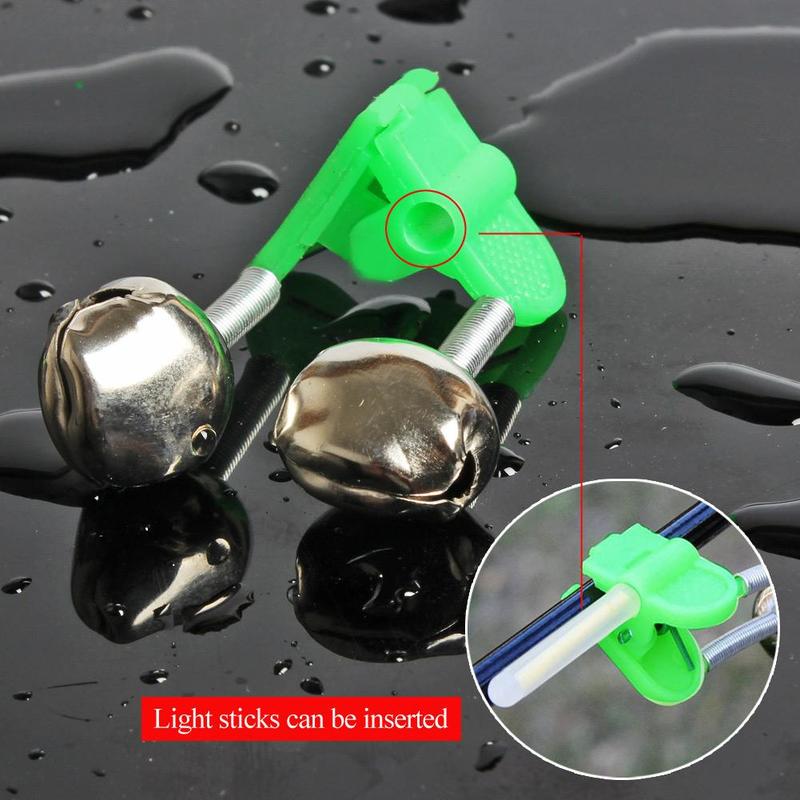 Fishing Bite Alarm, 10pcs Double Bell Clipped Onto The Pole, Durable Material, Accurate Fishing Alarm, Essential Bite Indicator