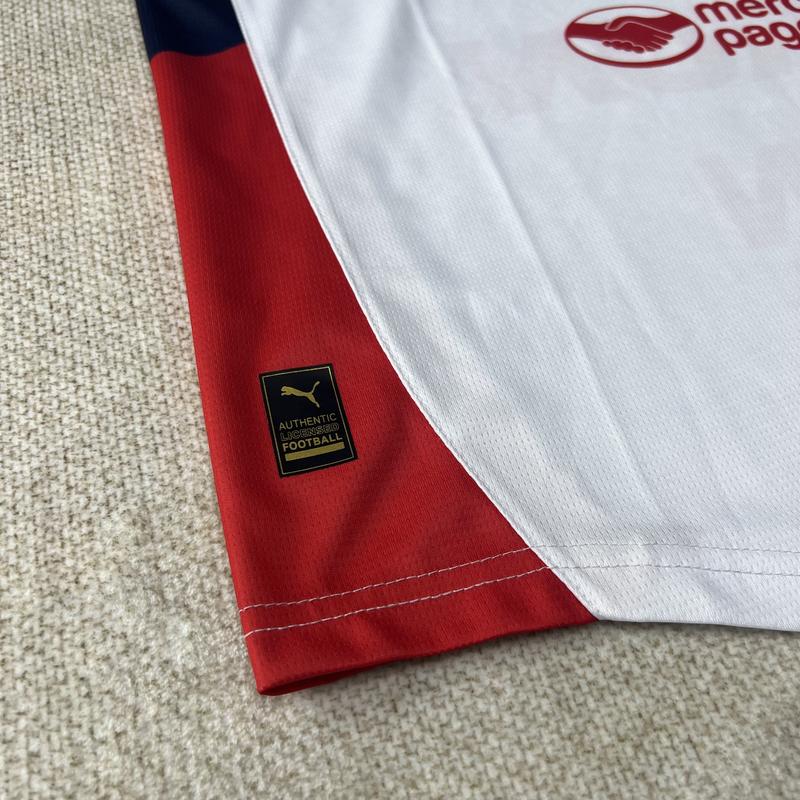 PUMA 2425 Chivas Guadalajara Away Jersey Mexico Red and White Stripe Short Sleeve Soccer Jersey LIGAMX