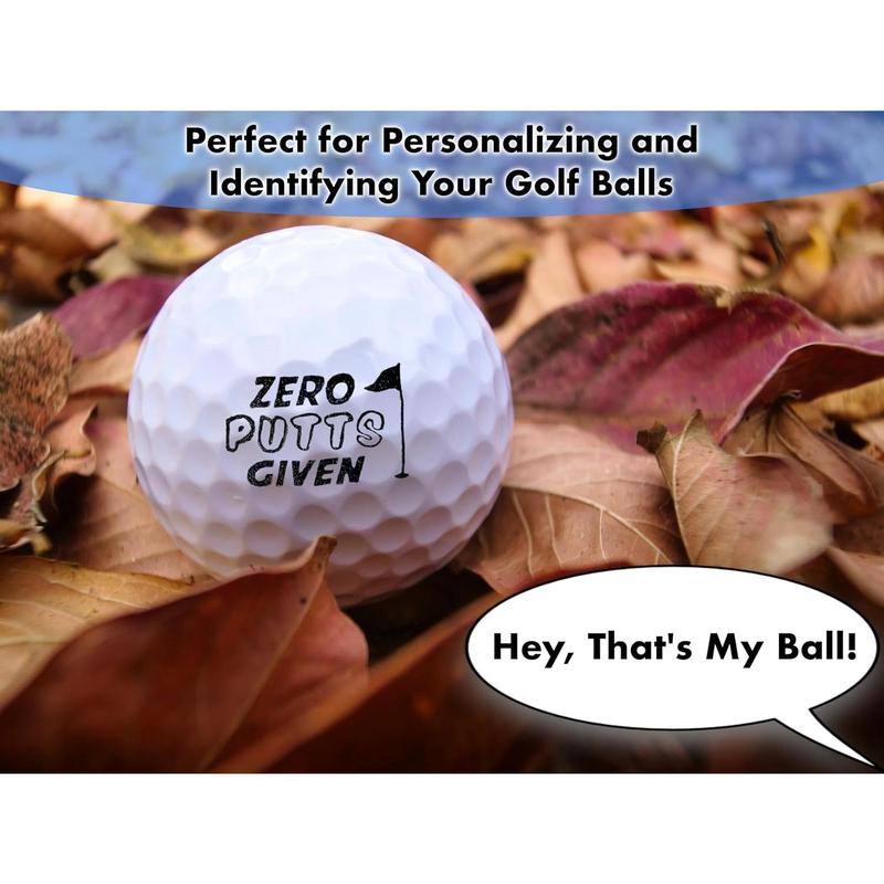 Ball Badge - Golf Ball Stamp, Self-Inking Golf Ball Stamper, Golf Ball Marker, Reusable Golf Ball Marking Tool to Identify Golf Balls - (The Dirty Series) (Zero Putts Given)