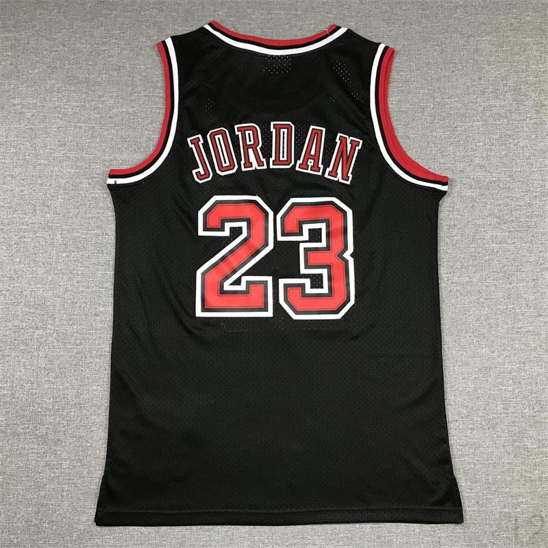 MJ LeBron James stitched Men's Sleeveless Basketball Jersey Red Black White 1997-98