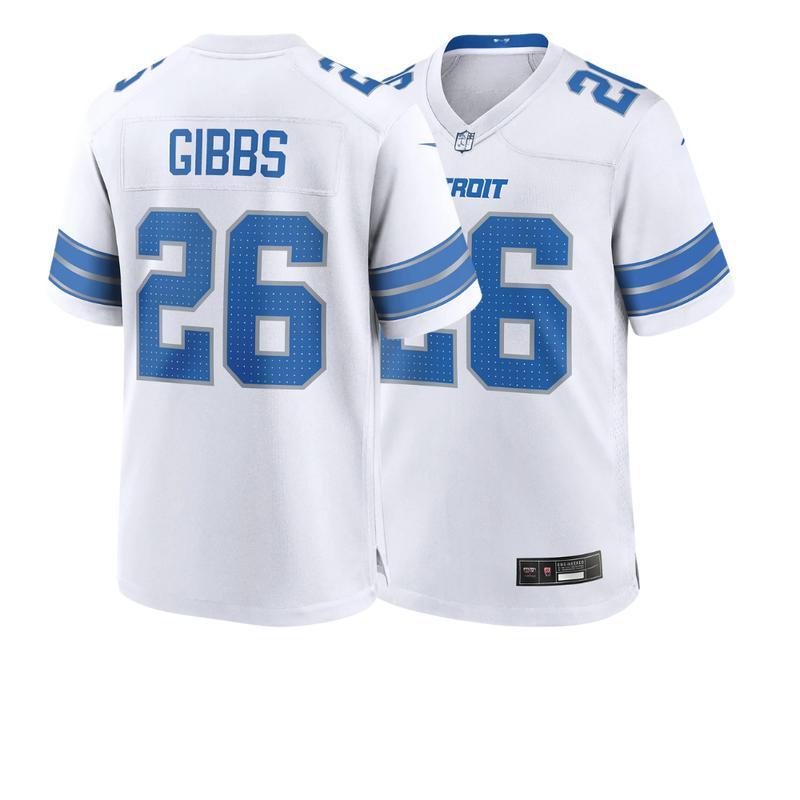 Gibbss #26 Detroitt Lionss Limited Jersey - White, home jersey, fan football jersey sports merchandise, gift for him, gift for birthday