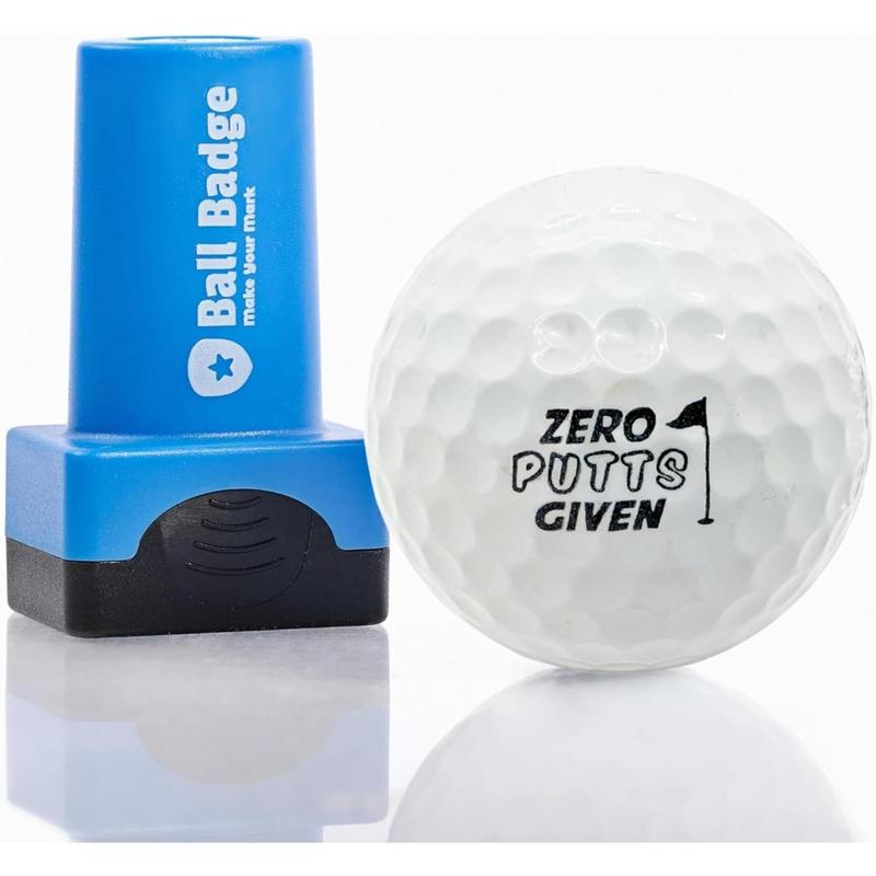 Ball Badge - Golf Ball Stamp, Self-Inking Golf Ball Stamper, Golf Ball Marker, Reusable Golf Ball Marking Tool to Identify Golf Balls - (The Dirty Series) (Zero Putts Given)