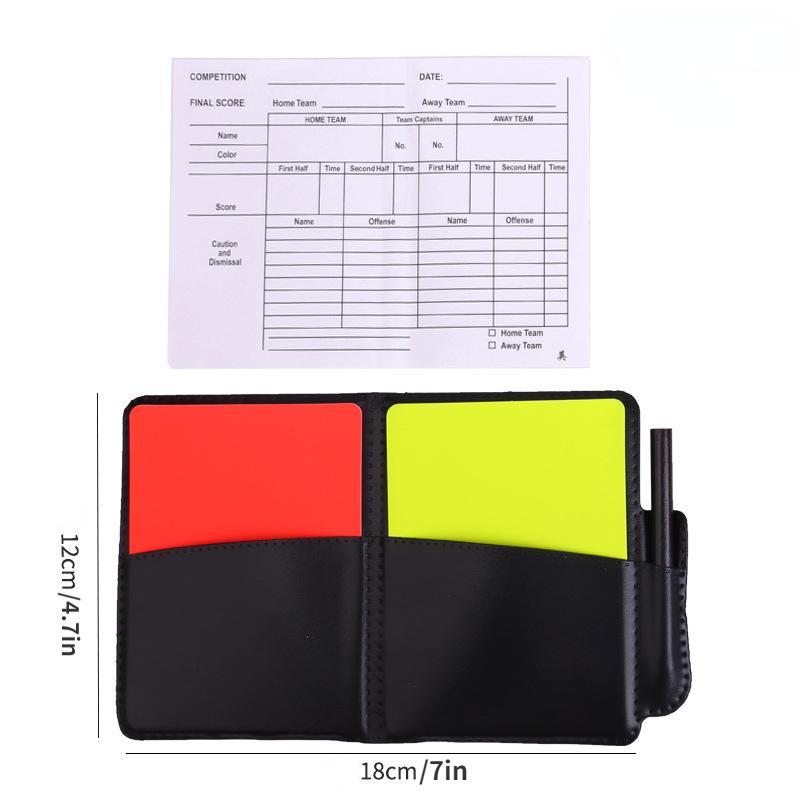 1 Set Sport Football Soccer Referee Wallet Notebook With Red Card & Yellow Card & Pen, Referee Tool