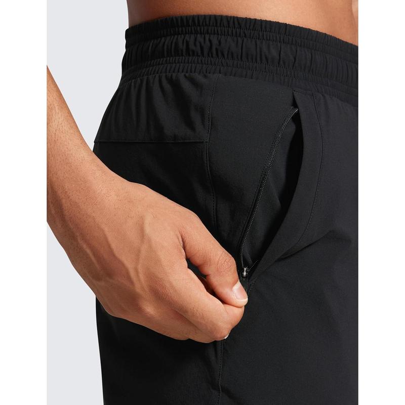 CRZ YOGA Athletic Joggers for Men Lightweight Water Resistant Outdoor Workout Pants with Zip Pockets