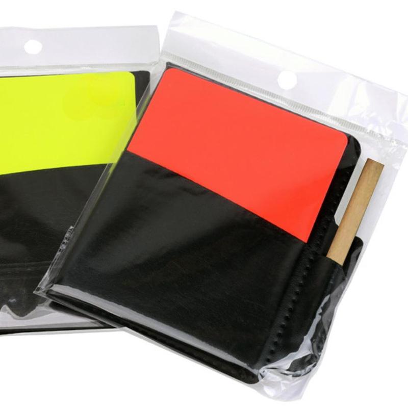 1 Set Sport Football Soccer Referee Wallet Notebook With Red Card & Yellow Card & Pen, Referee Tool